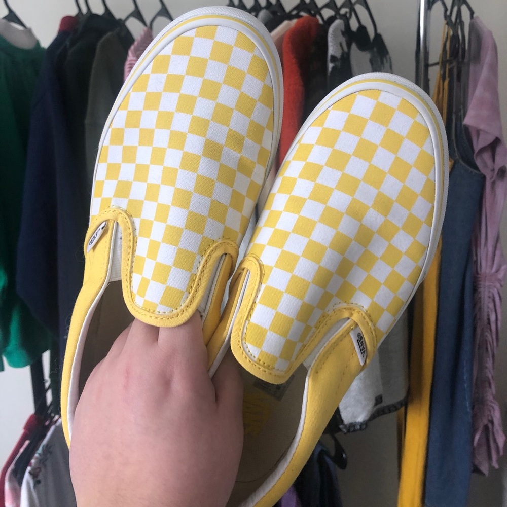 yellow checkered vans.